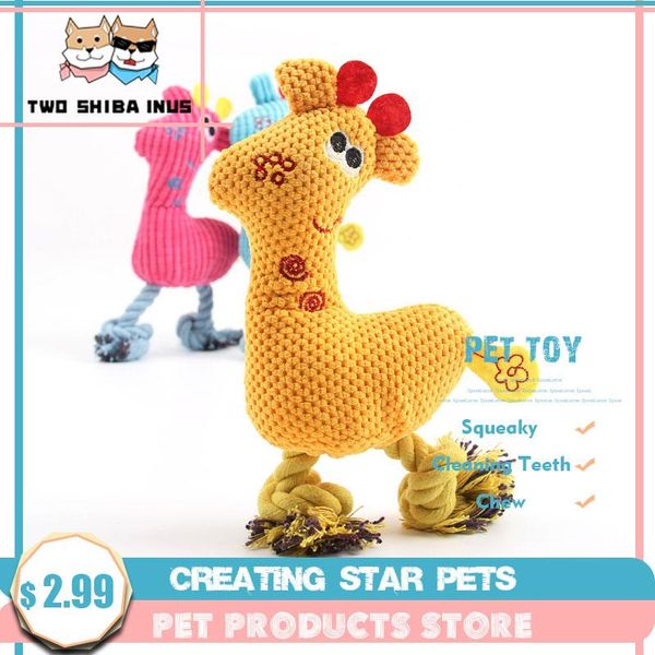 

dog toys & chews two shibas cartoon animal plush resistance to bite squeaky sound pet toy for cleaning teeth puppy dogs chew supplies