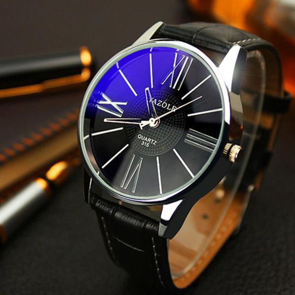 

wristwatches fashion business leather watch gentlemen waterproof quarts watches blue ray wrist for men 2021 top, Slivery;brown