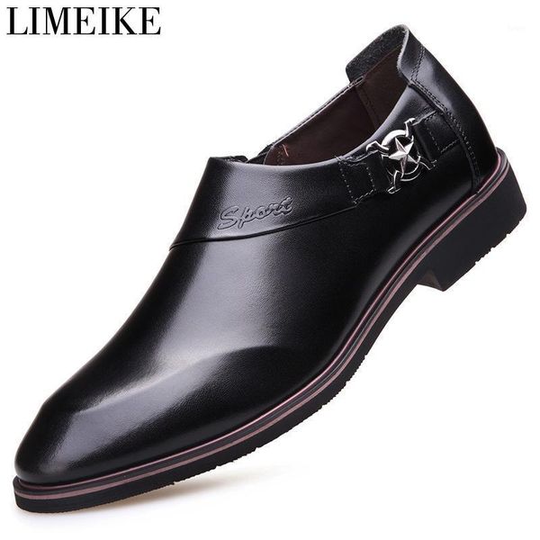 

dress shoes limeike leather man casual wedding fashion italian black brown