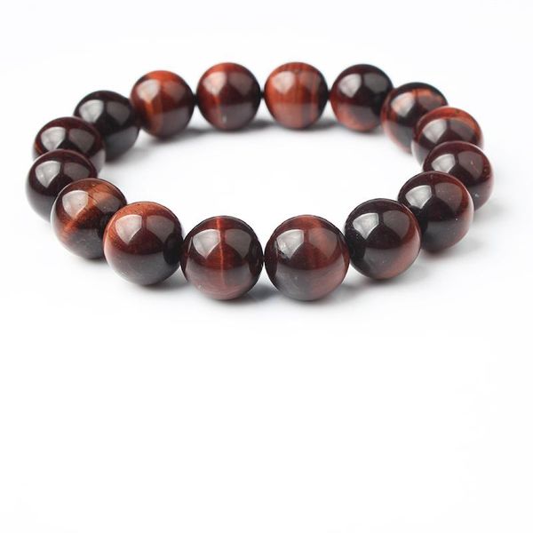 

beaded, strands lingxiang natural stone red tiger eye bracelets bangles elastic rope chain friendship for women and men jewelry, Black