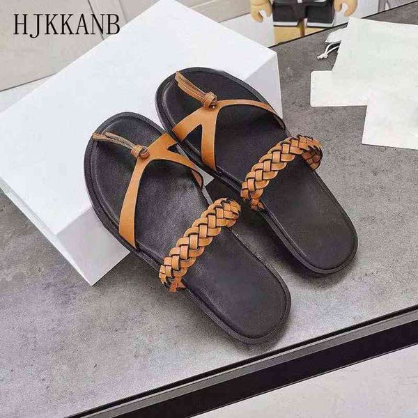 

75% off factory outlet sale outdoor comfortable flip flops women leather tassel flat slippers summer essential slides lady sandals cozy beac, Black