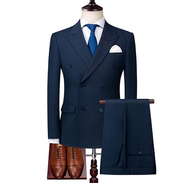 

men's suits & blazers double-breasted suit 3 piece set (coat + vest pants) business casual stretch high-end custom solid color slim, White;black