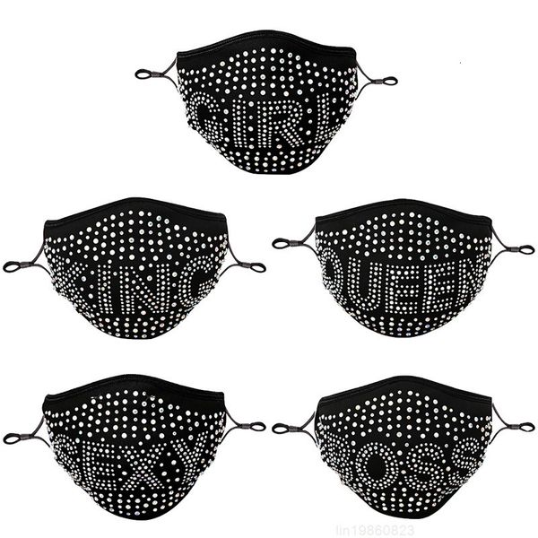 

print colorful mask bling designer boss queen rhinestone diamond women party washable face fashion party m