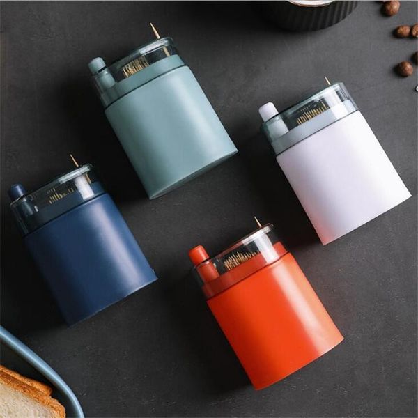 

storage bottles & jars 1pcs creative automatic -up toothpick holder portable container restaurant household table box