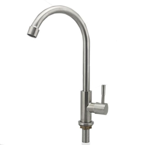 

kitchen faucets 304 stainless steel faucet, sink single hole cold vertical faucet