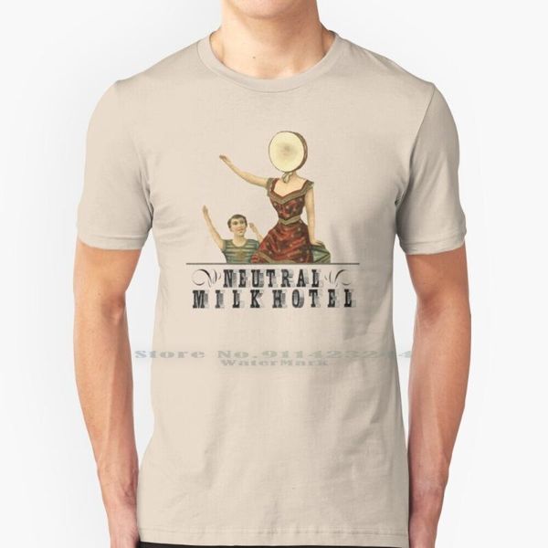 

men's t-shirts neutral milk el-in the aeroplane over sea t shirt 100% pure cotton el in music, White;black