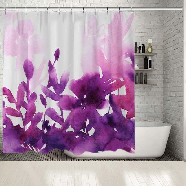 

shower curtains curtain flowers folliage summer garden backyard nature floral design artwork purple white