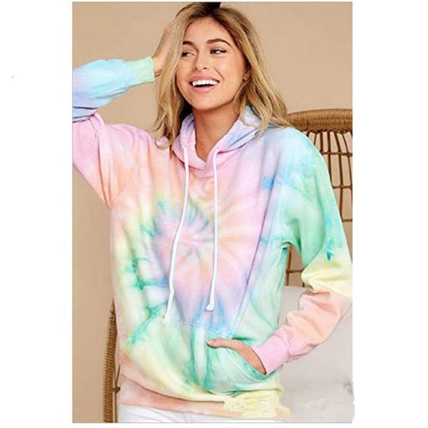 

women's hoodies & sweatshirts european and american fall/winter ladies sweater tie-dye hooded sports plus size 8869 eodl, Black