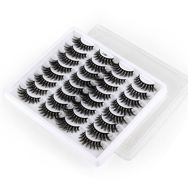 

thick curly mink fake eyelashes extensions natural long soft light reusable hand made 16 pairs false lashes multilayer messy crisscross lash