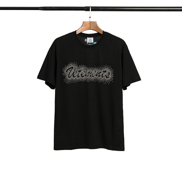 

brand high edition fashion brand vetements wittermont diamond lettered men's and women's loose short sleeve t-shirt, White;black