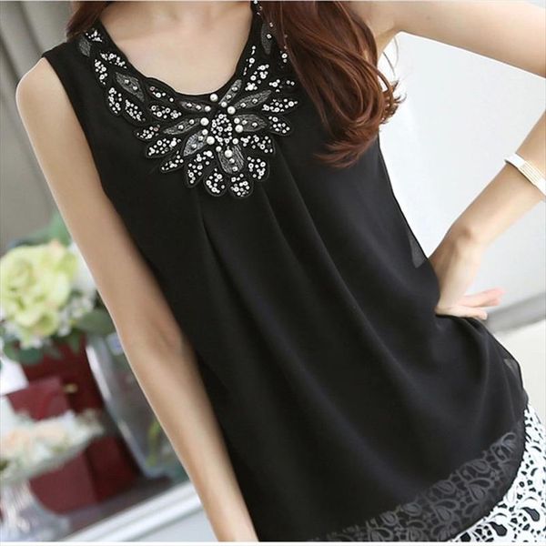 

summer chiffon white women blouses plus size clothes blusas y camisas mujer sleevele ladies