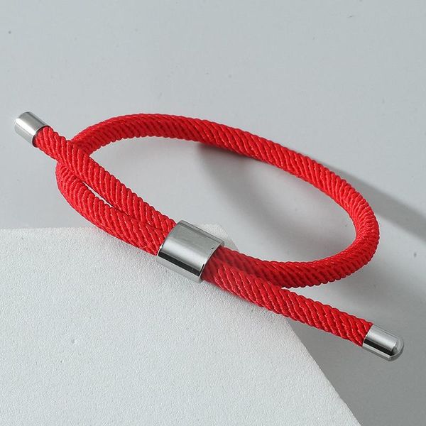 

link, chain 2021 stainless steel charm milan rope bracelets men women handmade adjustable red thread couple braclet friend gift, Black