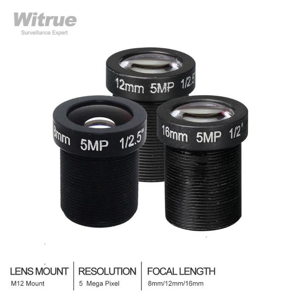 

lens witrue cctv camera 5 mega pixel m12 x p0.5 mount 8mm 12mm 16mm 1/2.5" f2.0 for security ip cameras