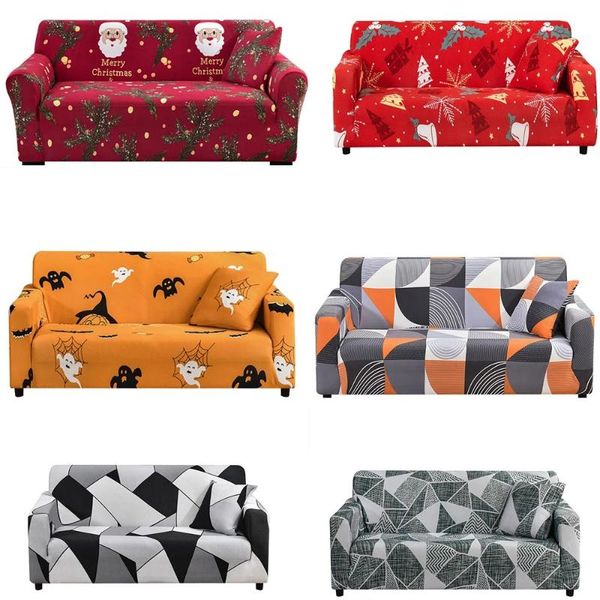 

chair covers christmas stretch sofa cover elastic couch case for corner sectional funda de sofÃ¡ l shape santa claus printed