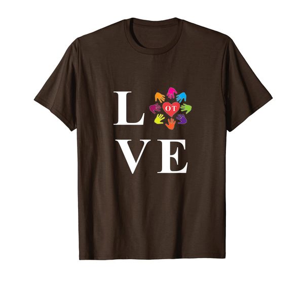 

love ot hands gift occupational therapy t-shirt, White;black