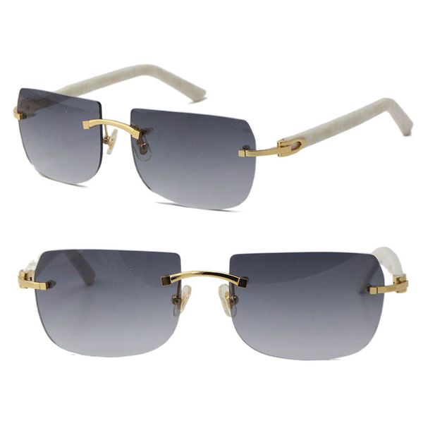 Neues Modell Mode Metall randlos Aztec Arms Sonnenbrille 18K Gold männliche und weibliche Plank Sonnenbrille Schild Retro Design Cat Eye Brillengestelle Herrengestell