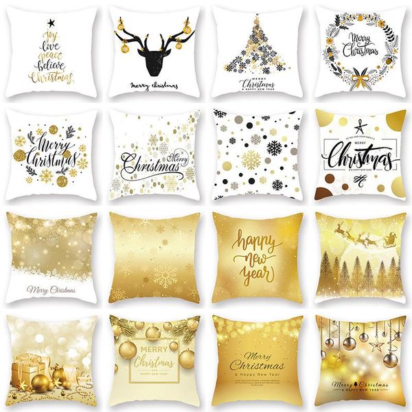 

cushion/decorative pillow 45x45cm gold luxury christmas case car sofa cushion cover home decoration drop at146