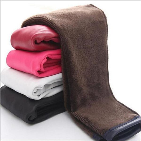 

trousers winter girls leggings thick warm fleece pu legging baby girl pant 5 colors children pants 2-11 years, Blue