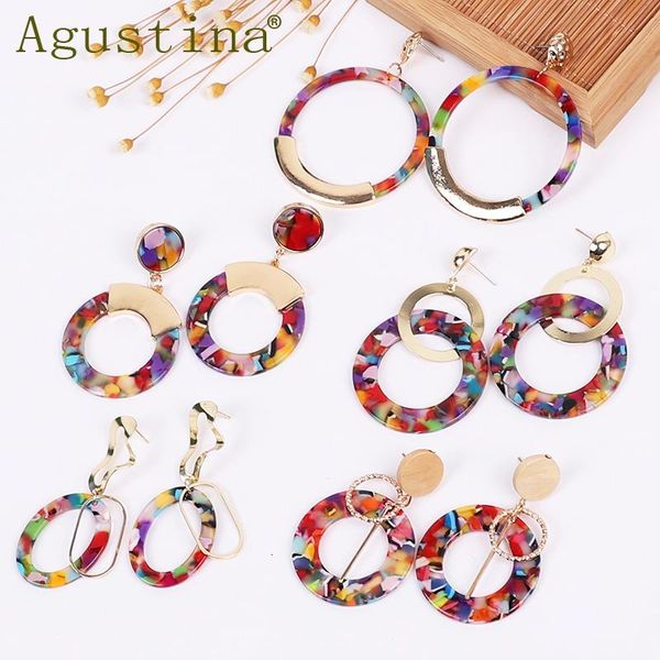 

dangle & chandelier agustina rainbow earrings acrylic fashion for women 2021 statement drop jewelry pend ientes punk small earings, Silver