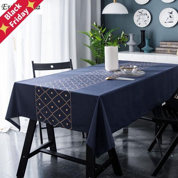 

blue tablecloth gold dots table cover mantel de mesa multifunction printed cloth nappe centrini moderni obrus