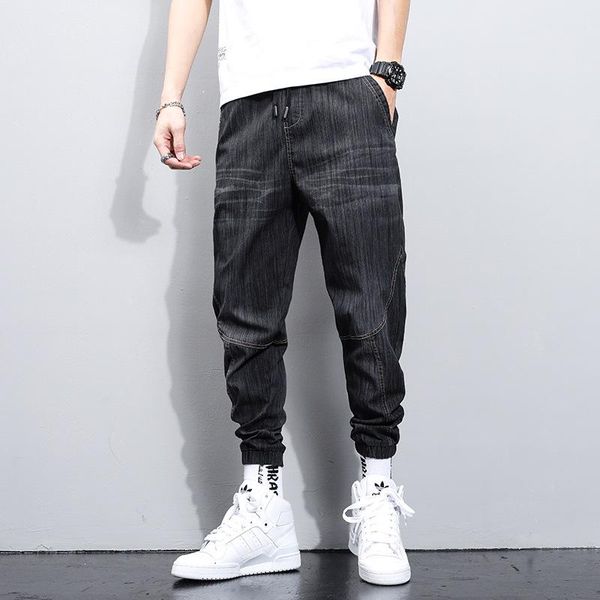 

men's jeans 2021 spring and autumn cotton elastic harun pants fashion business trousers male classic ankle-length, Blue