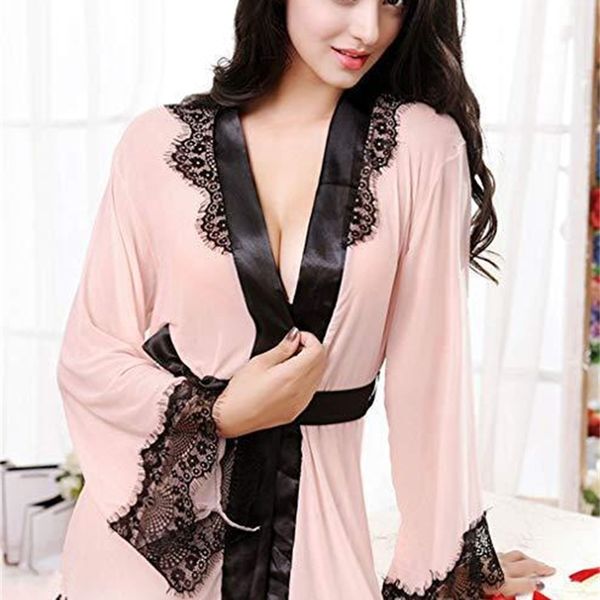 

large size underwear lace mesh nightgown, Black;white