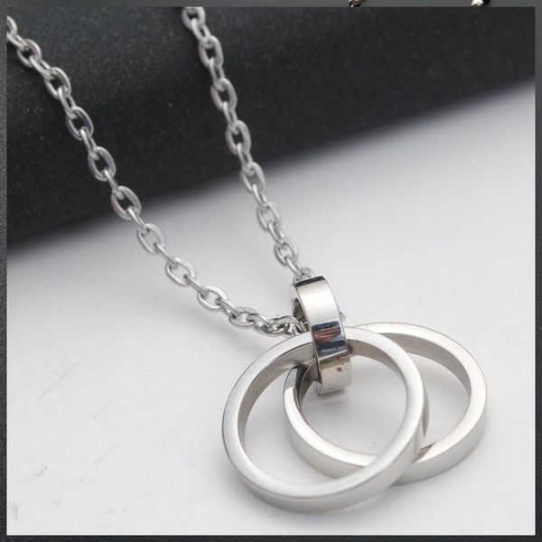 

men's necklace circle pendant wholesale stainless steel male men accessories choker fashion necklaces 2021 jewelry man, Silver