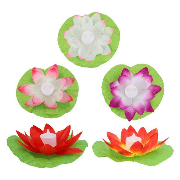 

candles 5pcs decorative lotus lamps led river lights electric candle for festival