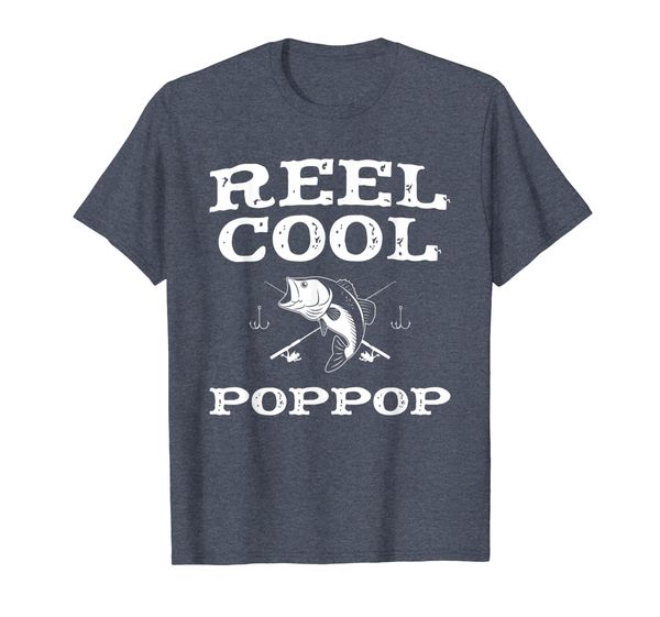 

reel cool pop-pop fishing father's day funny gift t-shirt, White;black