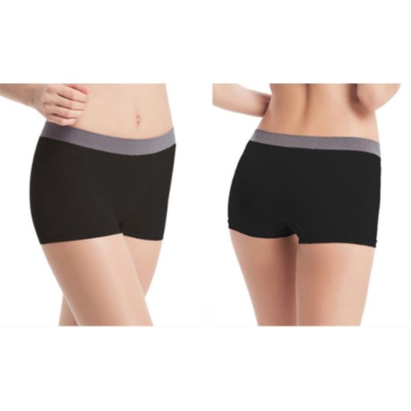 

women's panties women safety seamless sports gym workout waistband skinny underpants boxers slimming underwear, Black;pink