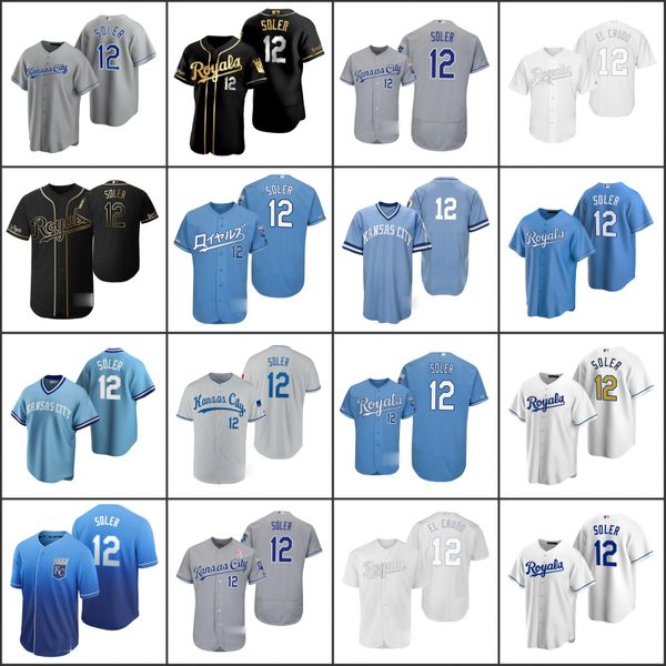 

kansas royals men 12 jorge soler women youthjersey, Black;red