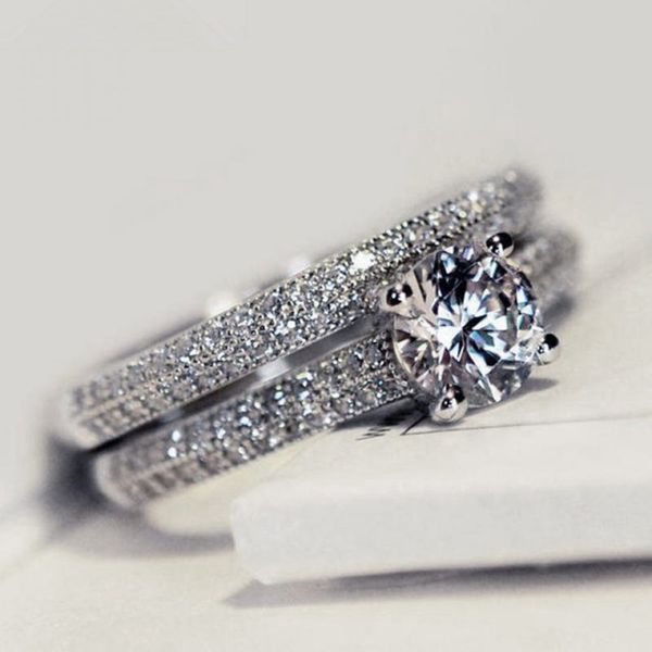 

accessories: micro inlaid set lovers diamond ring, rings, Black