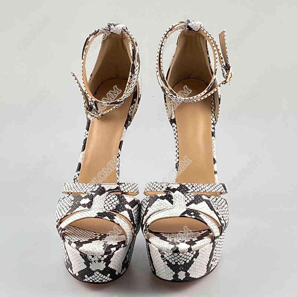 

sandals olomm woman platform sandals will see high-toe stilettos open-toed beautiful pattern snake girl party shoes eua plus size 5-20 qi6p, Black