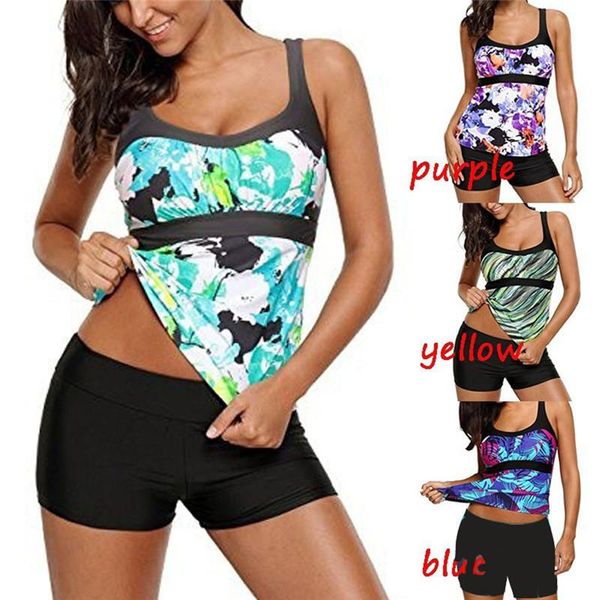 

one-piece suits plus size printing tankini swimsuit skirt swim dress padded bathing women's swimming suit summer beach wear swimwear