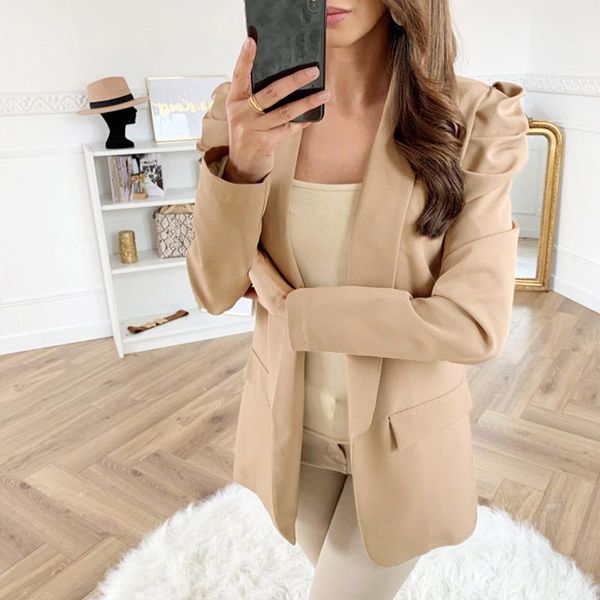 

khaki color autumn winter women clothing casual pleated long sleeve blazers office ladies european style business suits sj4832m women's, White;black