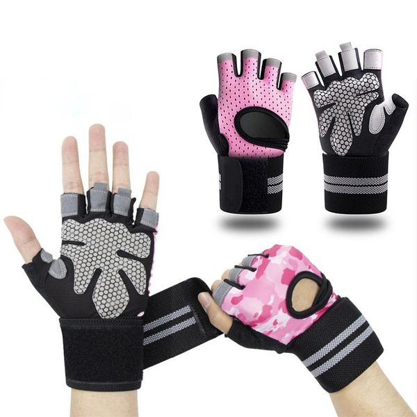 

wrist support men's tactical gloves shooting fingerless mountaineering running fitness anti-slip outdoor cycling, Black;red