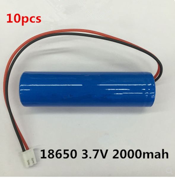 10pcs 3.7V 2000mAH 18650 Bateria de lítio para luz de busca de lâmpada de mineiro. Câmera digital de brinquedo elétrico LED luz de emergência