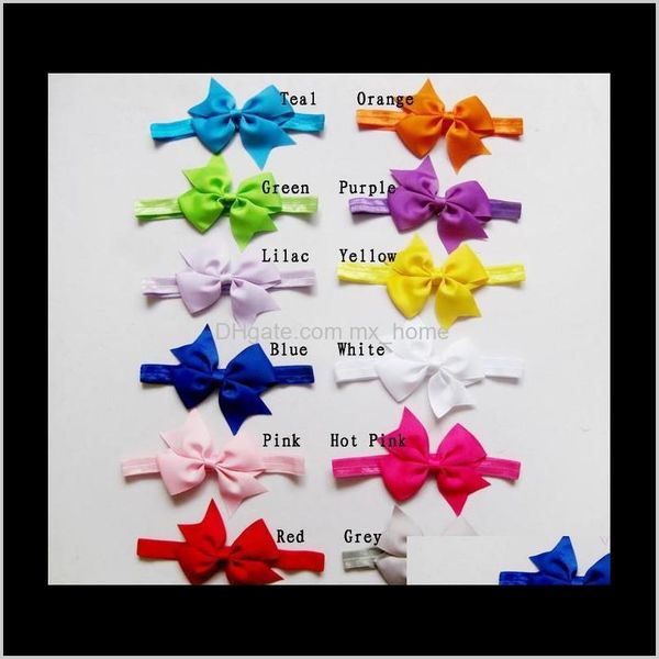 

accessories baby, & maternity drop delivery 2021 baby bow girls kids bands princess solid bowknot party infant children hair butterfly gauze, Slivery;white