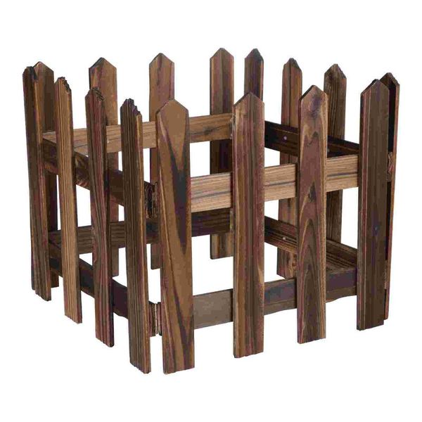 

christmas decorations ounona 1.2m decoractive wooden picket fence miniature home garden xmas tree wedding party decoration (carbonized)
