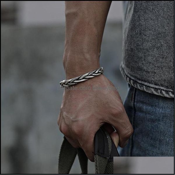 

jewelrysier plated color twisted woven men bracelet women punk retro thai original handmade exquisite unique opening gift charm bracelets dr, Golden;silver