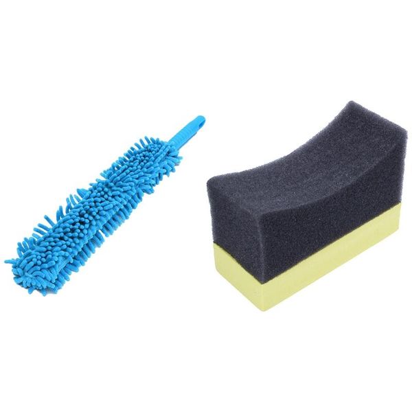 

car sponge wash brush flexible 16 inch long superfine fiber alloy wheel cleaner & tyre tire dressing