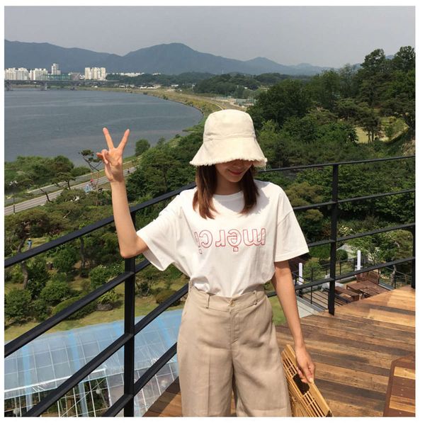 

sun hat summer and korean versatile denim basin solid color rough edge sunshade leisure wash cloth tide fisherman's hat girl, Blue;gray