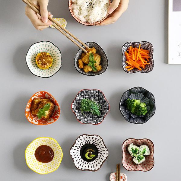 

dishes & plates 4pcs/set ceramic small plate kitchen soy sauce dish creative japanese tableware seasoning saucers