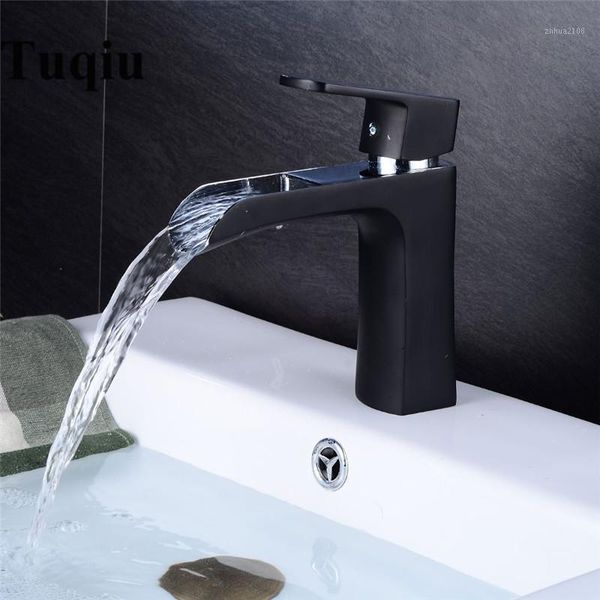 

bathroom sink faucets arrival brass basin faucet and cold waterfall lavatory tap black/white1