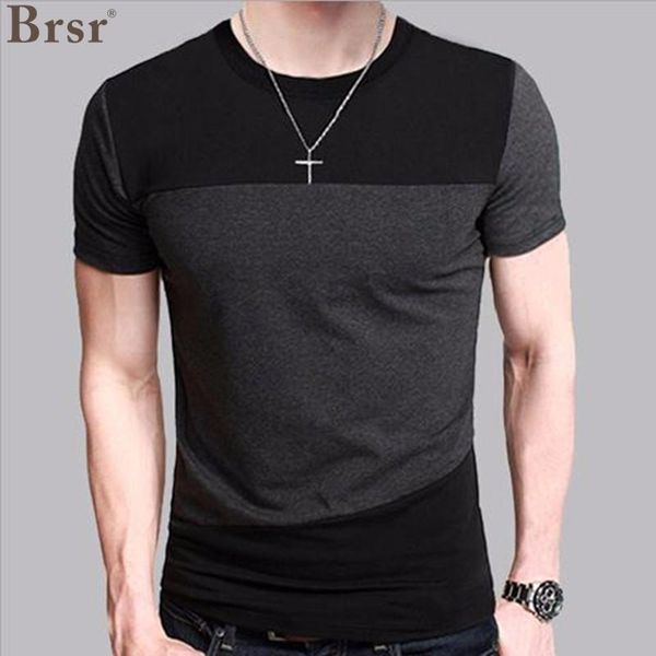 

men's t-shirts summer patchwork short sleeve t shirt men gothic cotton stitching color o neck oversized t-shirt casual slim fit tee 5x, White;black