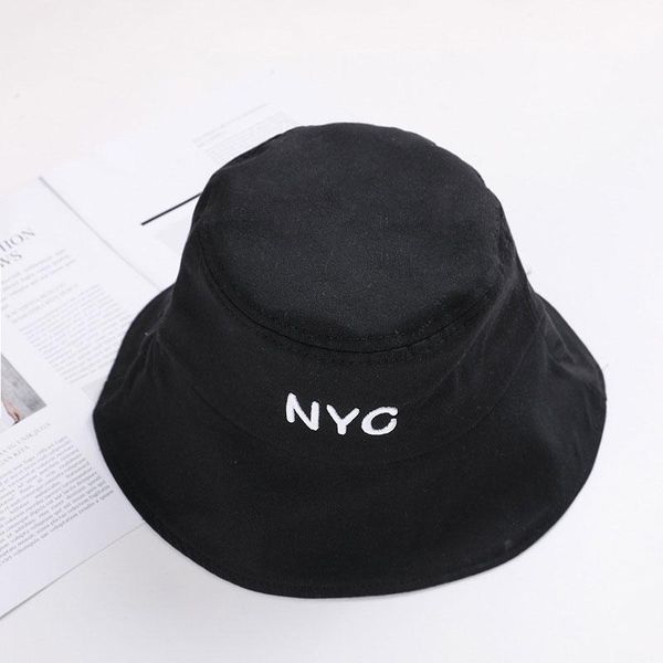 

cloches men women summer cap outdoor beach sun hat fashion panama bucket flat fishing embroidery letter harajuku fisherman, Blue;gray