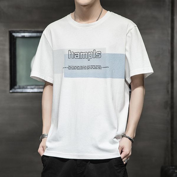 

luxury t-shirts 2021 short t-shirt men's summer thin casual fashion brand ins loose half sleeve bottom shirt, Black