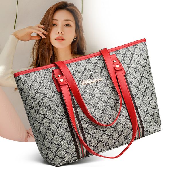 

new women's bag tote big bag fashion casual one shoulder large capacity color contrast hand handbags premium