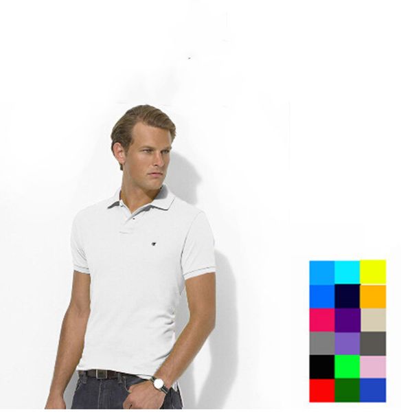 

men s clothing polo shirts womens shirt short sleeve classic homme casual 100% cotton 2021 embroidery designer small horse logo, White;black