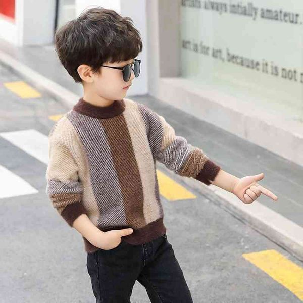 

winter new cotton clothing teenage boys sweater children's clothing fall knit sweater 10 12 14 years, Blue